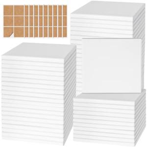 Unglazed Ceramic Coasters for Art Projects - 60 Pack