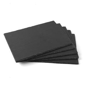 Black Slate Tile Set for Serving and Display