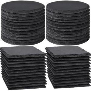 Handmade Slate Coasters Set - 36 Pieces