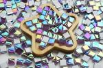 Purple Iridescent Mosaic Tiles for DIY Projects