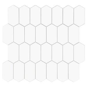 White Long Hexagon Peel and Stick Tile Set