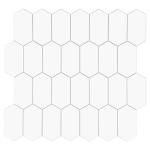 White Long Hexagon Peel and Stick Tile Set