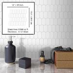 White Long Hexagon Peel and Stick Tile Set