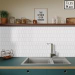 White Long Hexagon Peel and Stick Tile Set