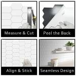 White Long Hexagon Peel and Stick Tile Set