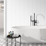 SUNWINGS Peel and Stick Chevron Shower Tile, 10 Sheets