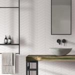 SUNWINGS Peel and Stick Chevron Shower Tile, 10 Sheets