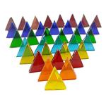 Bright Stained Glass Triangle Mosaic Shower Tiles