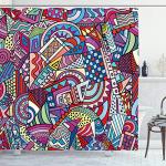 Psychedelic Triangle Shower Curtain in Colorful Art