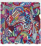 Psychedelic Triangle Shower Curtain in Colorful Art