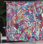 Psychedelic Triangle Shower Curtain in Colorful Art