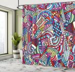 Psychedelic Triangle Shower Curtain in Colorful Art
