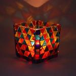 Bright Stained Glass Triangle Mosaic Shower Tiles