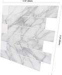 Art3d Gray Marble Peel and Stick Shower Tile