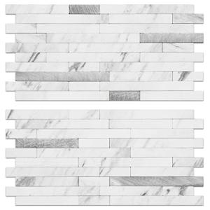 AULIGET White Marble Peel and Stick Wall Tiles