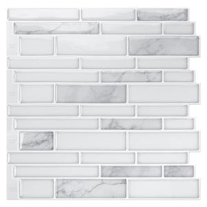 Art3d Peel and Stick White Marble Wall Tiles