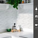 Art3d Peel and Stick White Marble Wall Tiles