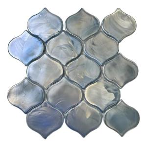 Tenedos Blue Pearly Lantern Glass Mosaic Tile