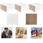 Bovnobca Sublimation Blank Square Ceramic Coasters, Glazed Ceramic Tiles with Cork Backing Pads, 24 Pack