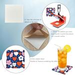 Bovnobca Sublimation Blank Square Ceramic Coasters, Glazed Ceramic Tiles with Cork Backing Pads, 24 Pack