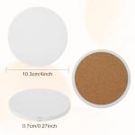 MIVIDE 24 Pack Round Ceramic Tiles for Crafts, 4 Inch Sublimation Ceramic Coasters, Glossy Ceramic Tiles Glazed Blanks with Cork for DIY, Wedding, Arts Crafts