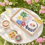Youway Style Leaf Mosaic Tiles for Crafts Bulk,454g Flower Craft Glass Mosaic Tiles Pieces,Petal Mosaic for Garden Decoration