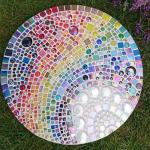 Youway Style Vitreous Mosaic Tiles for Crafts Bulk, 2.2lb Iridescent Mosaic Glass Tiles for Art Crafts, 3/4 inch Square Mosaic Glass Pieces
