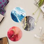 MIVIDE 24 Pack Round Ceramic Tiles for Crafts, 4 Inch Sublimation Ceramic Coasters, Glossy Ceramic Tiles Glazed Blanks with Cork for DIY, Wedding, Arts Crafts