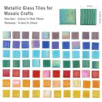 Youway Style Vitreous Mosaic Tiles for Crafts Bulk, 2.2lb Iridescent Mosaic Glass Tiles for Art Crafts, 3/4 inch Square Mosaic Glass Pieces