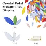 Youway Style Leaf Mosaic Tiles for Crafts Bulk,454g Flower Craft Glass Mosaic Tiles Pieces,Petal Mosaic for Garden Decoration