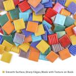 Youway Style Vitreous Mosaic Tiles for Crafts Bulk, 2.2lb Iridescent Mosaic Glass Tiles for Art Crafts, 3/4 inch Square Mosaic Glass Pieces