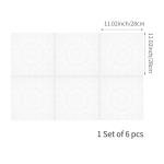 Flortlias Pre Cut Square Window Privacy Film Tiles, Frosted Stained Glass Window Cling Static Cling for Bathroom Glass Door UV Protection, White Mandala 6 Tiles