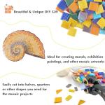Youway Style Vitreous Mosaic Tiles for Crafts Bulk, 2.2lb Iridescent Mosaic Glass Tiles for Art Crafts, 3/4 inch Square Mosaic Glass Pieces