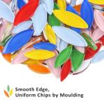 Youway Style Leaf Mosaic Tiles for Crafts Bulk,454g Flower Craft Glass Mosaic Tiles Pieces,Petal Mosaic for Garden Decoration