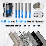 ZNXIMER Diamond Drill Bits Set for Ceramic, Porcelain, Glass, Marble, Tile, Granite, Stone and More - Tile Drill Bits for Efficient, Precise Drilling and Milling