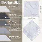 Spiareal 48 Pieces Peel and Stick Floor Tiles Vinyl Flooring 12 x 12 Inch Stick on Floor Tile Self Adhesive Waterproof DIY for Bathroom Kitchen Bedroom Living Room(White Marble)