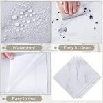 Spiareal 48 Pieces Peel and Stick Floor Tiles Vinyl Flooring 12 x 12 Inch Stick on Floor Tile Self Adhesive Waterproof DIY for Bathroom Kitchen Bedroom Living Room(White Marble)