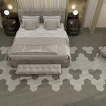 Lucida Surfaces Luxury Vinyl Floor Tiles | Glue Down Adhesive Flooring | 25 Marble and Wood Look Hexagon Shaped Tiles | MosaiCore | 12.25 Sq. Feet