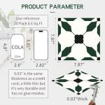 MORCART 7.87" x 7.87" Peel and Stick Floor Tile, 20 PCS Self-Adhesive DIY Vinyl Flooring for Renters, Removable and Waterproof Tile Sticker for Bathroom, Kitchen, Staircase (Black Green)