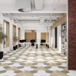 Lucida Surfaces Luxury Vinyl Floor Tiles | Glue Down Adhesive Flooring | 25 Marble and Wood Look Hexagon Shaped Tiles | MosaiCore | 12.25 Sq. Feet