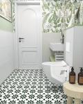 MORCART 7.87" x 7.87" Peel and Stick Floor Tile, 20 PCS Self-Adhesive DIY Vinyl Flooring for Renters, Removable and Waterproof Tile Sticker for Bathroom, Kitchen, Staircase (Black Green)