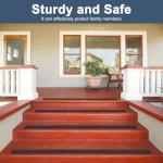 Jiekayi 2Pack 36″ Metal Outdoor Stair Treads Non-Slip, Heavy-Duty Aluminum Waterproof Safety Grip Strips for Tread, Ramps, Wood, Composite, Tile, Vinyl, Size 36in x 2in (Black)