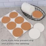 Geytetqi 50 PCS 3.54 Inch Blank Ceramic Coasters with Cork Backing Pads, 3.54x3.54 Inch Round Unglazed Ceramic Coasters Tiles for Crafting, Absorbent Ceramics Coaster for Drink