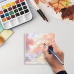 SHUESS 25 Pcs Blank Ceramic Tiles for Crafts - 4"x4" Unglazed Coasters with Cork Backing Pads for Painting, Alcohol Ink, Acrylic Pouring, DIY Coasters