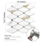 STICKGOO 10 Sheets Peel and Stick Backsplash, Calacatta Golden Stick on Aluminum Composite Tiles Stikers, Self Adhesive Mixed Metal Backsplash for Kitchen, Bathroom, Fireplace, RV