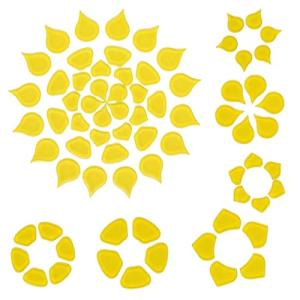 Youway Style 454g Yellow Flower Mosaic Tiles for Crafts, Petal Mosaic Glass Pieces, Fall Mosaic Craft Supplies