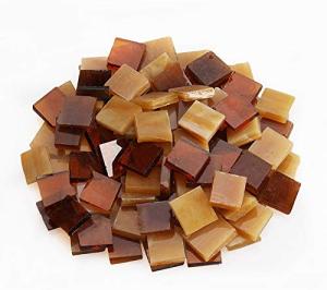 Mosaic Tiles 270 Pieces / 200 g Pack of Colored Mica Glass Mosaic Tile Supplies for Home Decoration, DIY Crafts, Plates, Picture Frames, Flowerpots – 1x1 cm Square Tiles (Coffee Mix)