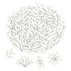 Leaf Petal Ceramic Mosaic Tiles for Crafts, 500g/1.1LB Irregular Mosaic Pieces, Petal Mosaic Tiles DIY Mosaic Making Stones for Craft Hobby Arts Wall Decoration (White)