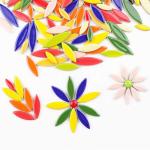 Leaf Petal Ceramic Mosaic Tiles for Crafts, 500g/1.1LB Irregular Mosaic Pieces, Petal Mosaic Tiles DIY Mosaic Making Stones for Craft Hobby Arts Wall Decoration (White)