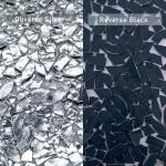 LITMIND Silver Stained Glass Mirror Mosaic Tiles with Black Backing - 240 Pieces in 5 Shapes (Rectangle, Triangle, Rhombus, Square, Leaf) Mixed Sizes for Crafts, Mosaic Projects & Home Décor